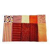 CraftsFabrics Lot de 10 tissus d'automne assortis en polycoton marron, 50 cm x 50 cm